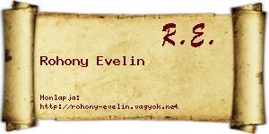 Rohony Evelin névjegykártya